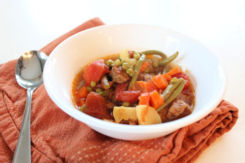 Bowl of beef vegetable stew