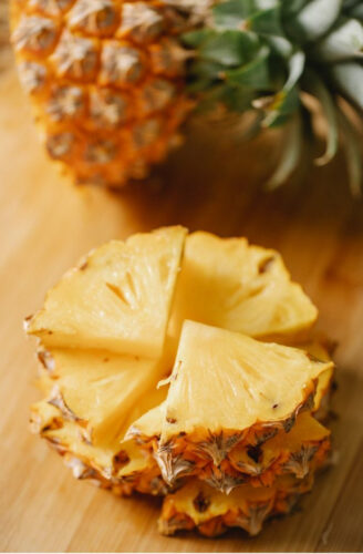 pineapple cut up into wedges