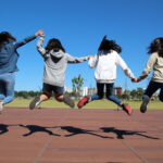 Children jumping in the air
