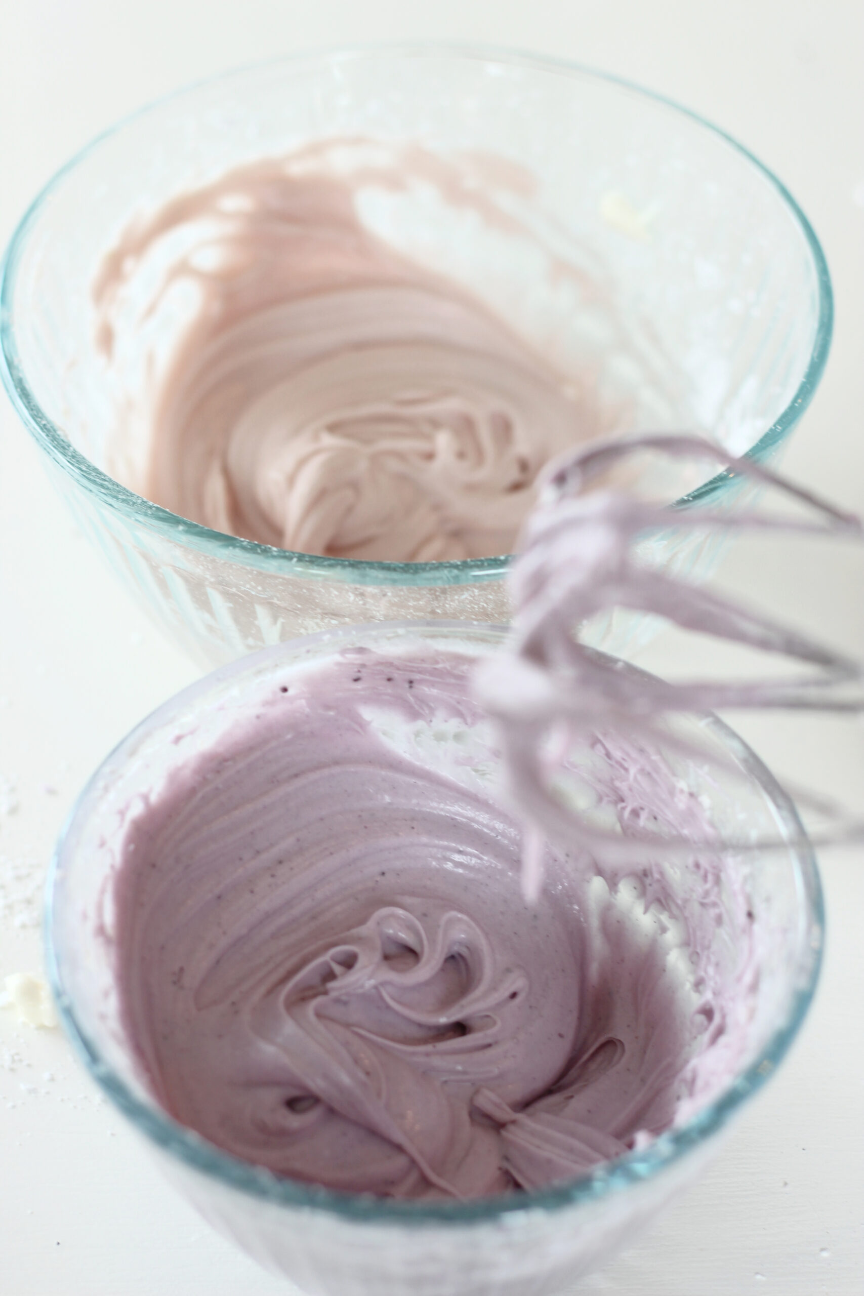 Pink and purple frosting