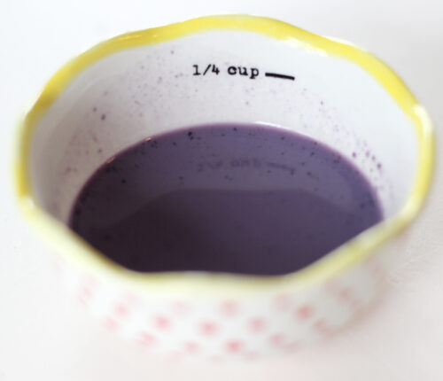 Purple coloring in a bowl