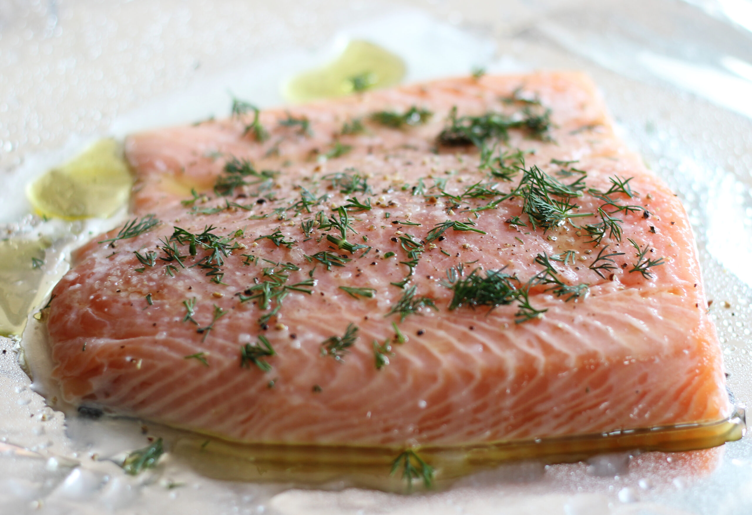 Prepped salmon