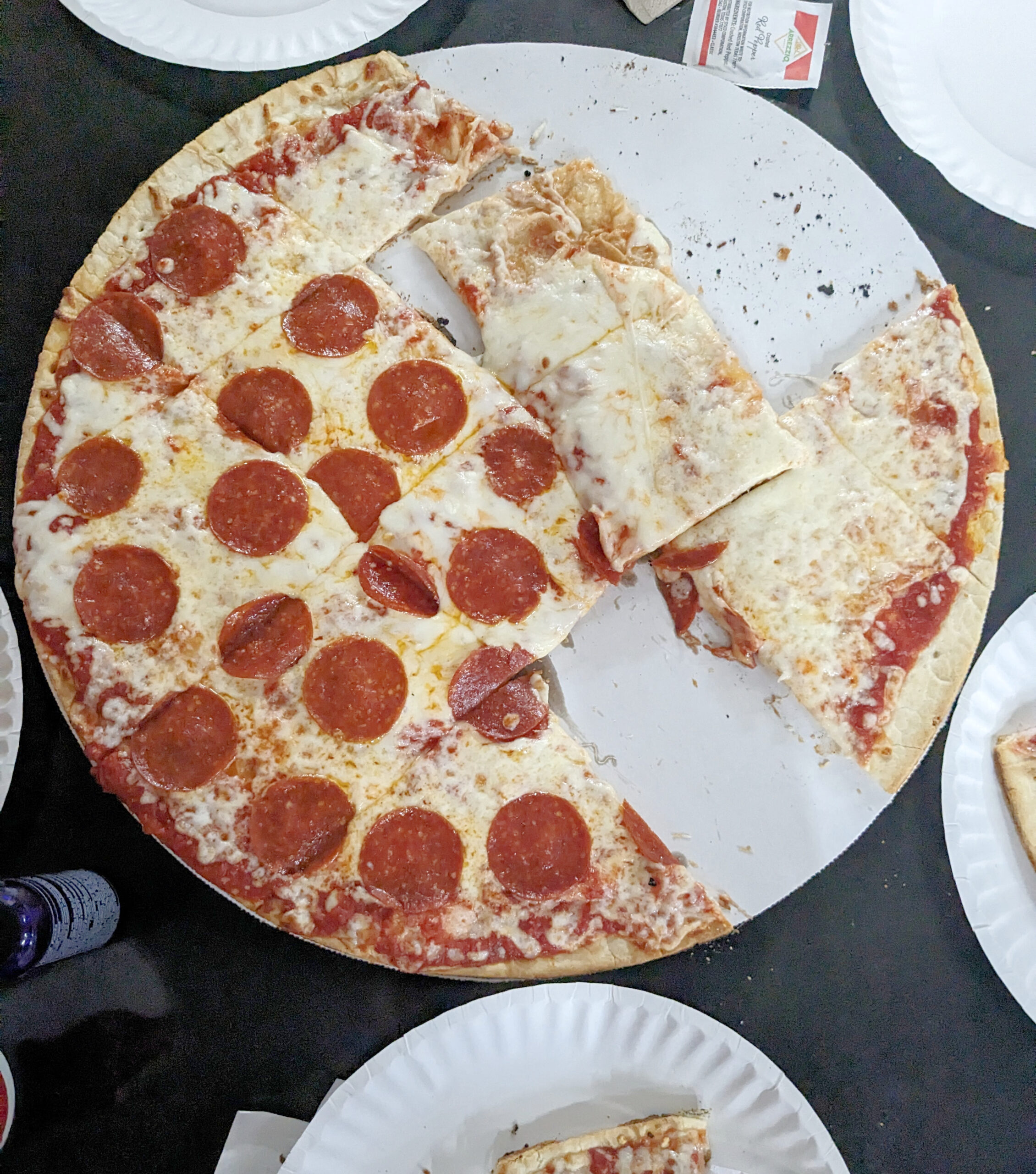 Pizza on a table